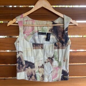 DKNY Vintage Horse Corset Top